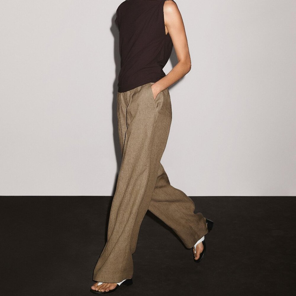 NWT Massimo Dutti Flowing Linen Pants, Size 8